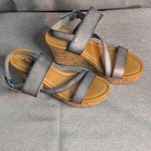 Gray Wedge Sandals